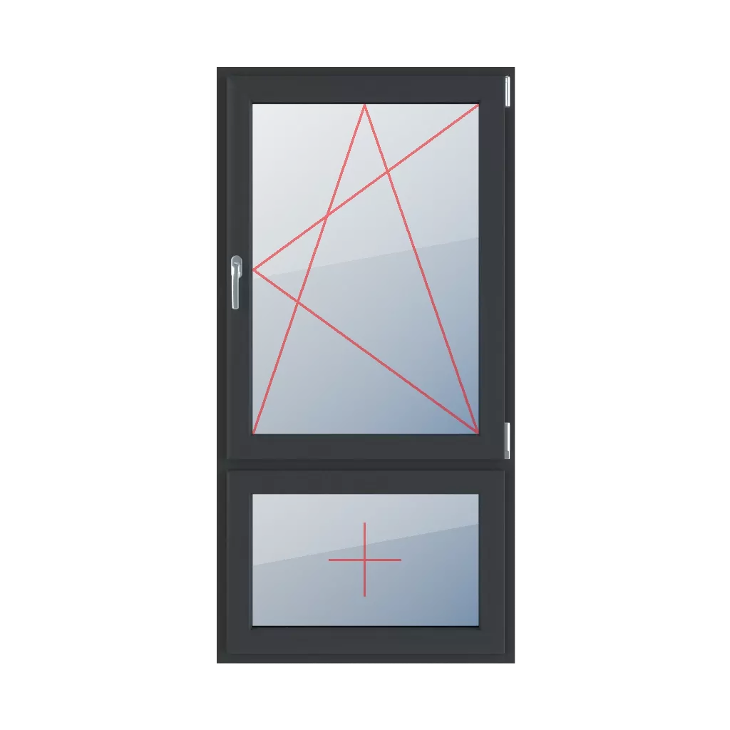 Dreh-Kipp rechts, Festverglasung im Flügel fenster fenstertypen zweifluegelige-tueren asymmetrische-vertikale-teilung-70-30 dreh-kipp-rechts-festverglasung-im-fluegel-2 