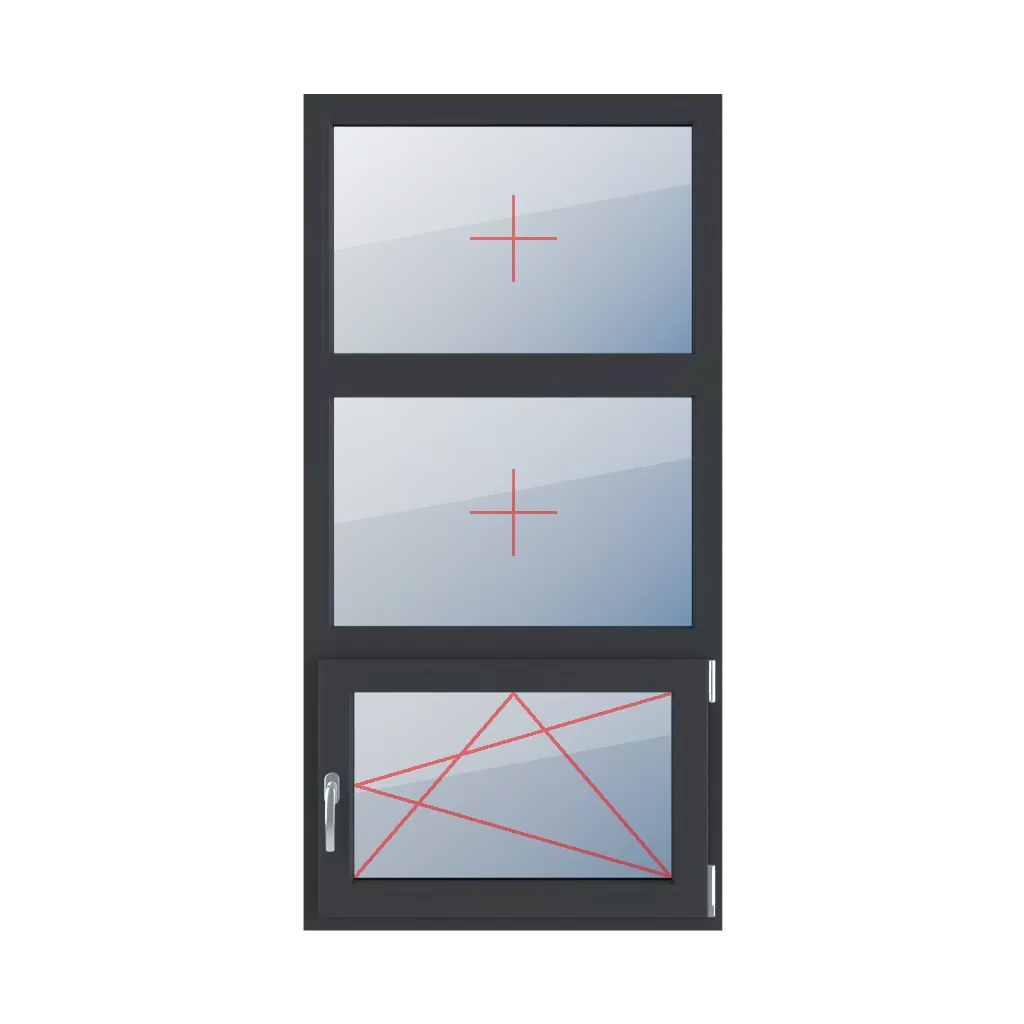 Festverglasung im Rahmen, rechts dreh- und kippbar fenster fenstertypen dreifluegelige-fenster symmetrische-vertikale-teilung-33-33-33 festverglasung-im-rahmen-rechts-dreh-und-kippbar-2 