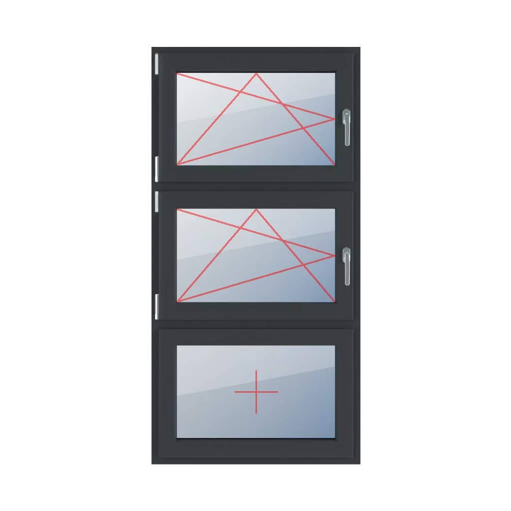 Dreh-Kipp links, Dreh-Kipp links, Festverglasung im Flügel fenster fenstertypen dreifluegelige-fenster symmetrische-vertikale-teilung-33-33-33  