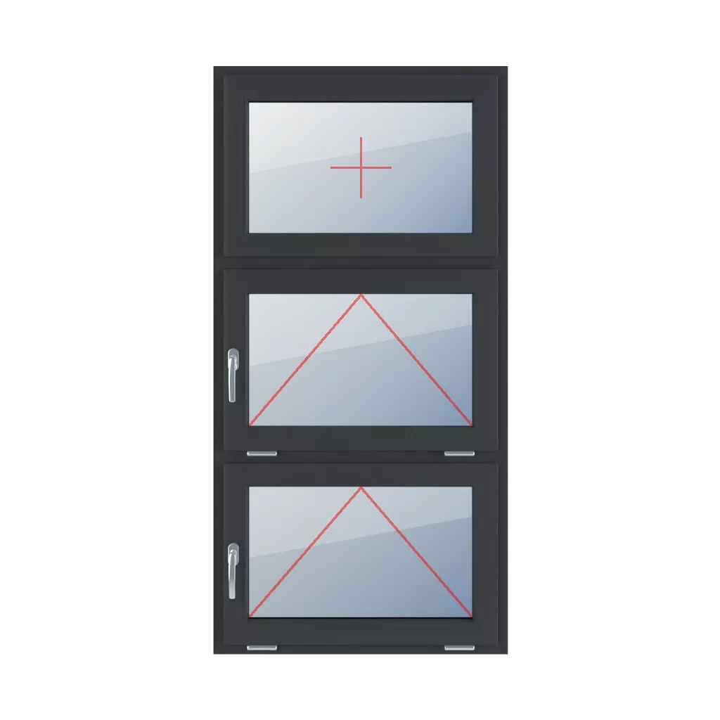 Festverglasung im Flügel, Anschlag links mit Griff, Anschlagverglasung links mit Griff fenster fenstertypen dreifluegelige-fenster symmetrische-vertikale-teilung-33-33-33 festverglasung-im-fluegel-anschlag-links-mit-griff-anschlagverglasung-links-mit-griff 