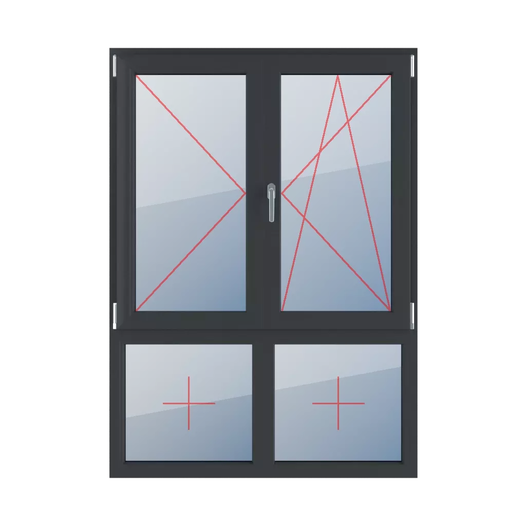 Linksdrehung, beweglicher Pfosten, Rechtsdrehung und Kippung, Festverglasung im Rahmen fenster fenstertypen vierfluegelige-fenster asymmetrische-vertikale-teilung-70-30-mit-beweglichem-pfosten linksdrehung-beweglicher-pfosten-rechtsdrehung-und-kippung-festverglasung-im-rahmen-2 