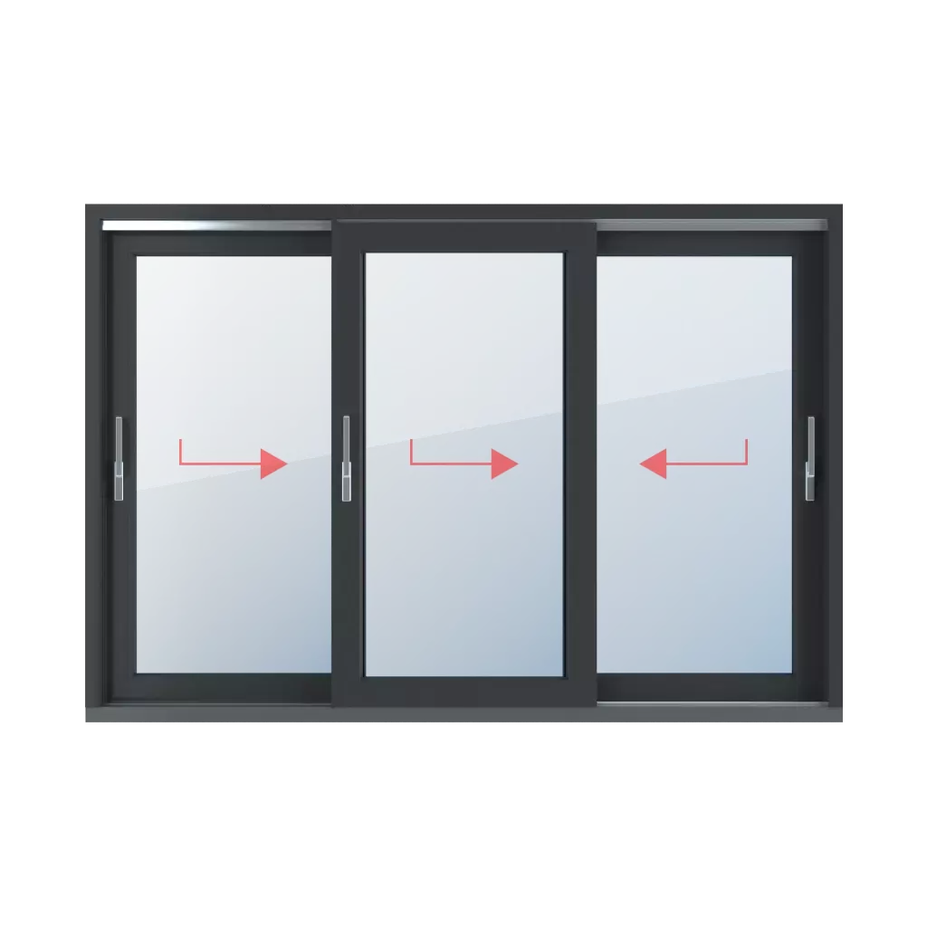 Schieben nach rechts, Schieben nach links fenster fenstertypen hst-hebe-schiebe-terrassentueren dreifluegelige-fenster  