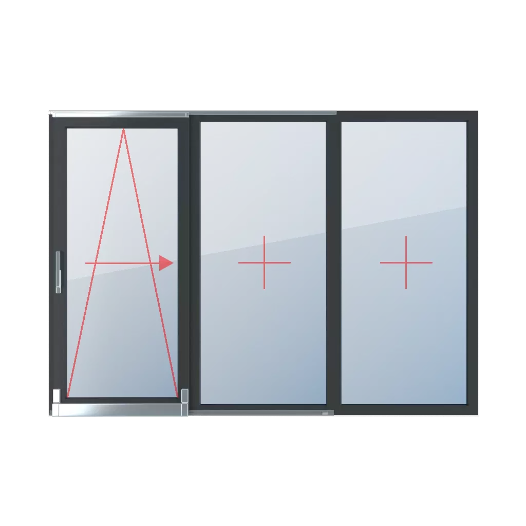 Kipp-Schiebe-Rechts, Festverglasung im Rahmen fenster fenstertypen psk-parallel-schiebe-kipp-terrassenfenster dreifluegelige-fenster  