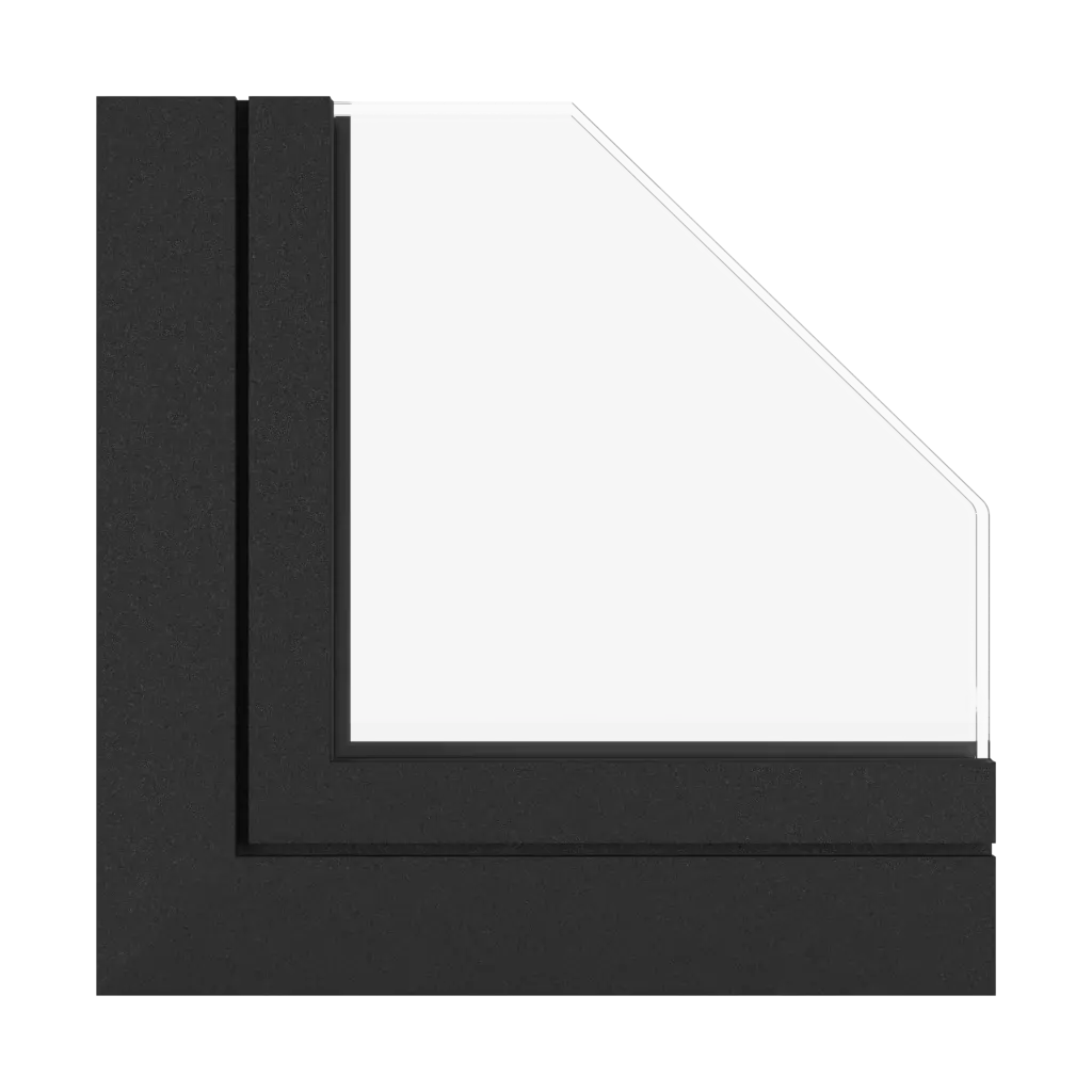 Schwarz matt Feinstruktur fenster fensterprofile aluprof mb-skyline